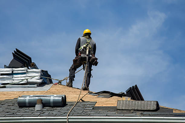Professional Gutter Installation technician working in Ladoga, IN